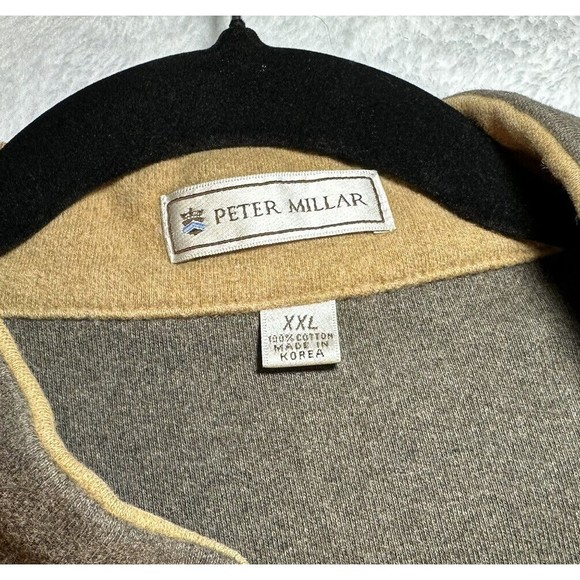 Peter Millar 1/4 Zip Men`s 2XL 100% Cotton Soft Brown Casual Long Sleeve Sweater - Picture 10 of 11